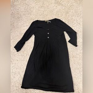 Classic Black Button-Front Women's Dress